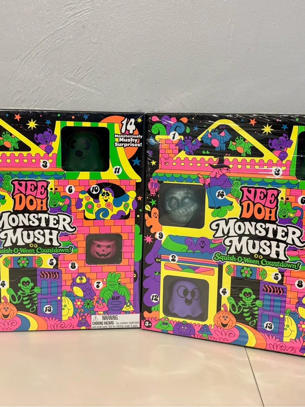 NeeDoh Monster Mush Squish-O-Ween Countdown 14 Surprises x2
